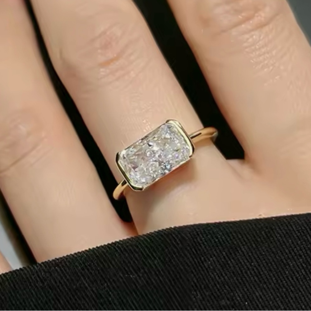 14k 3ct Radiant Cut Ring - Picture 9 of 16